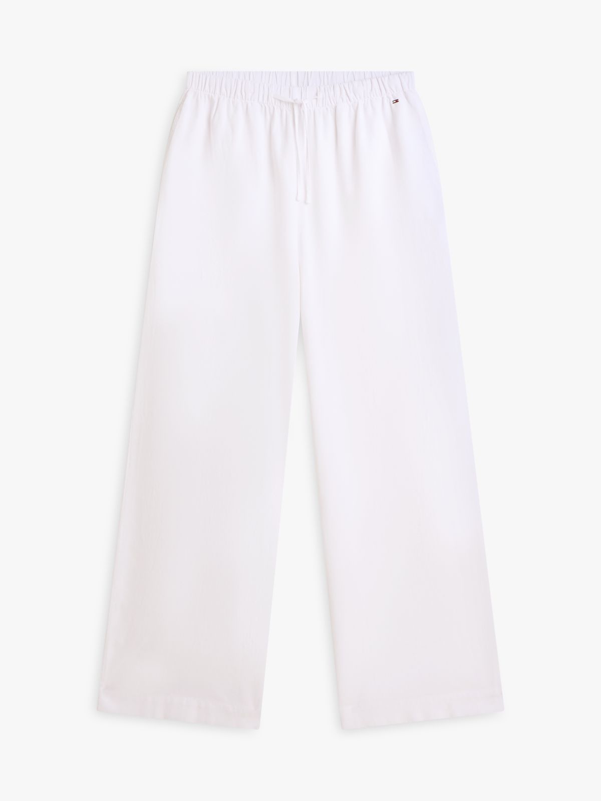 Wide Leg Cover-Up Trousers With Linen — White