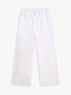 Wide Leg Cover-Up Trousers With Linen — White 5