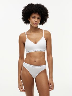 white push-up-bralette mit logos am unterbrustband für damen - tommy hilfiger