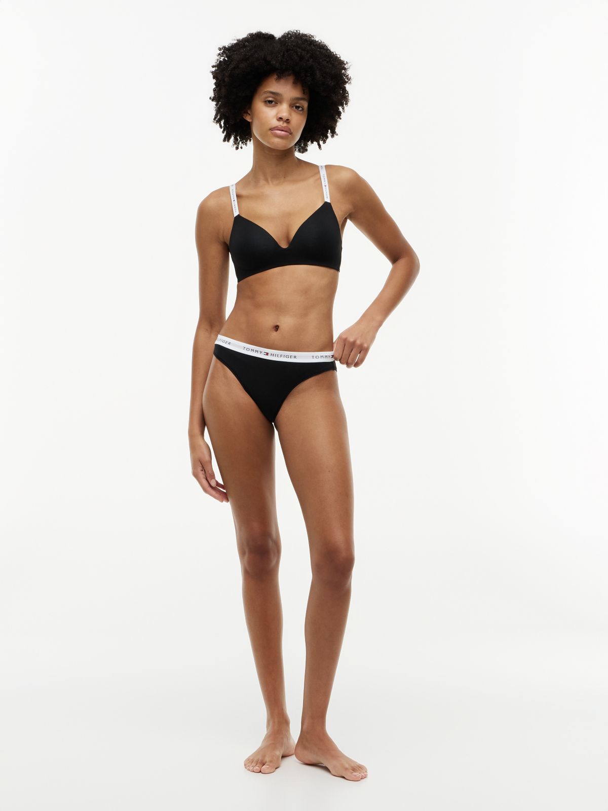 Essential 3-Pack Repeat Logo Waistband Briefs — Black
