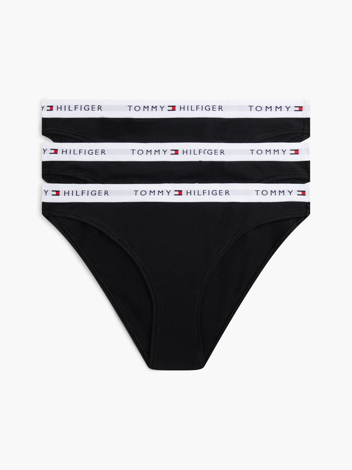 Essential 3-Pack Repeat Logo Waistband Briefs — Black