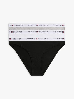 brown essential 3-pack repeat logo waistband briefs for women tommy hilfiger