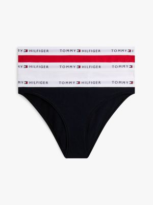 white essential 3-pack repeat logo waistband briefs for women tommy hilfiger
