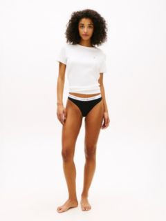 Essential 3-Pack Repeat Logo Waistband Thongs — Black 4