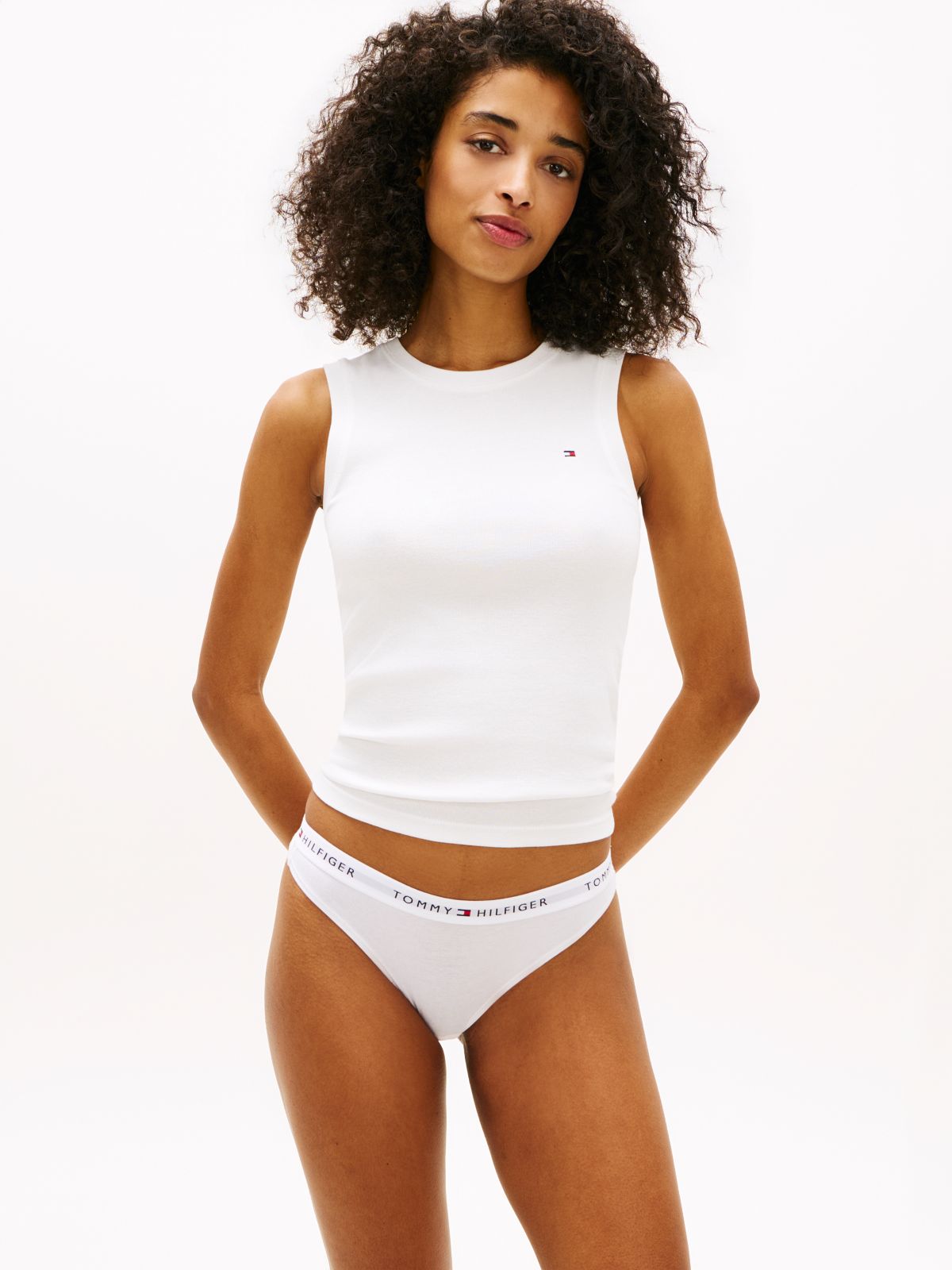 Essential 3-Pack Repeat Logo Waistband Thongs — Brown
