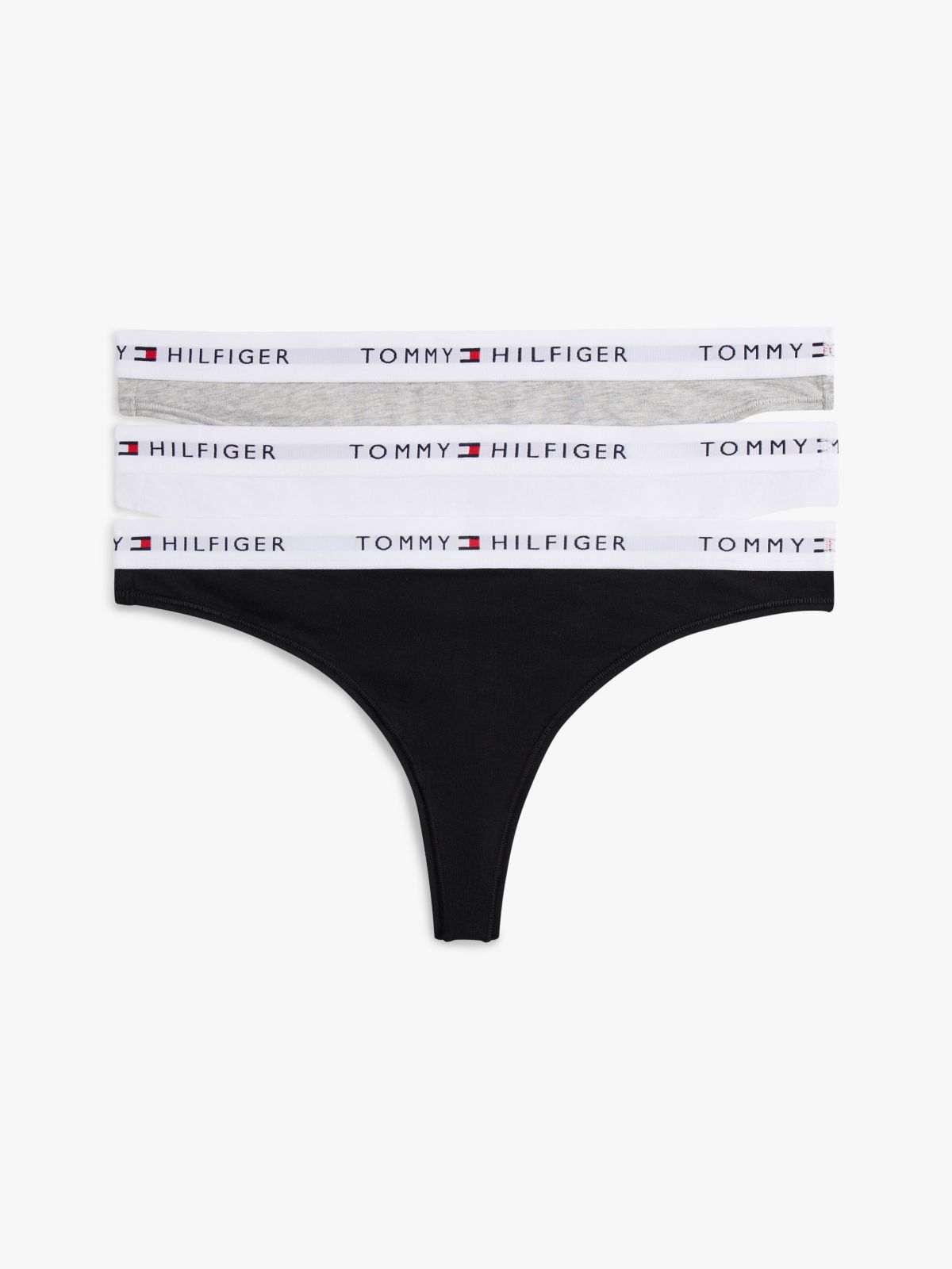 Essential 3-Pack Repeat Logo Waistband Thongs — Brown