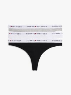 Essential 3-Pack Repeat Logo Waistband Thongs — Brown 9
