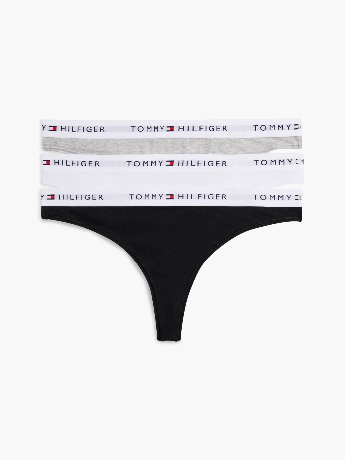 Essential 3-Pack Repeat Logo Waistband Thongs — Brown