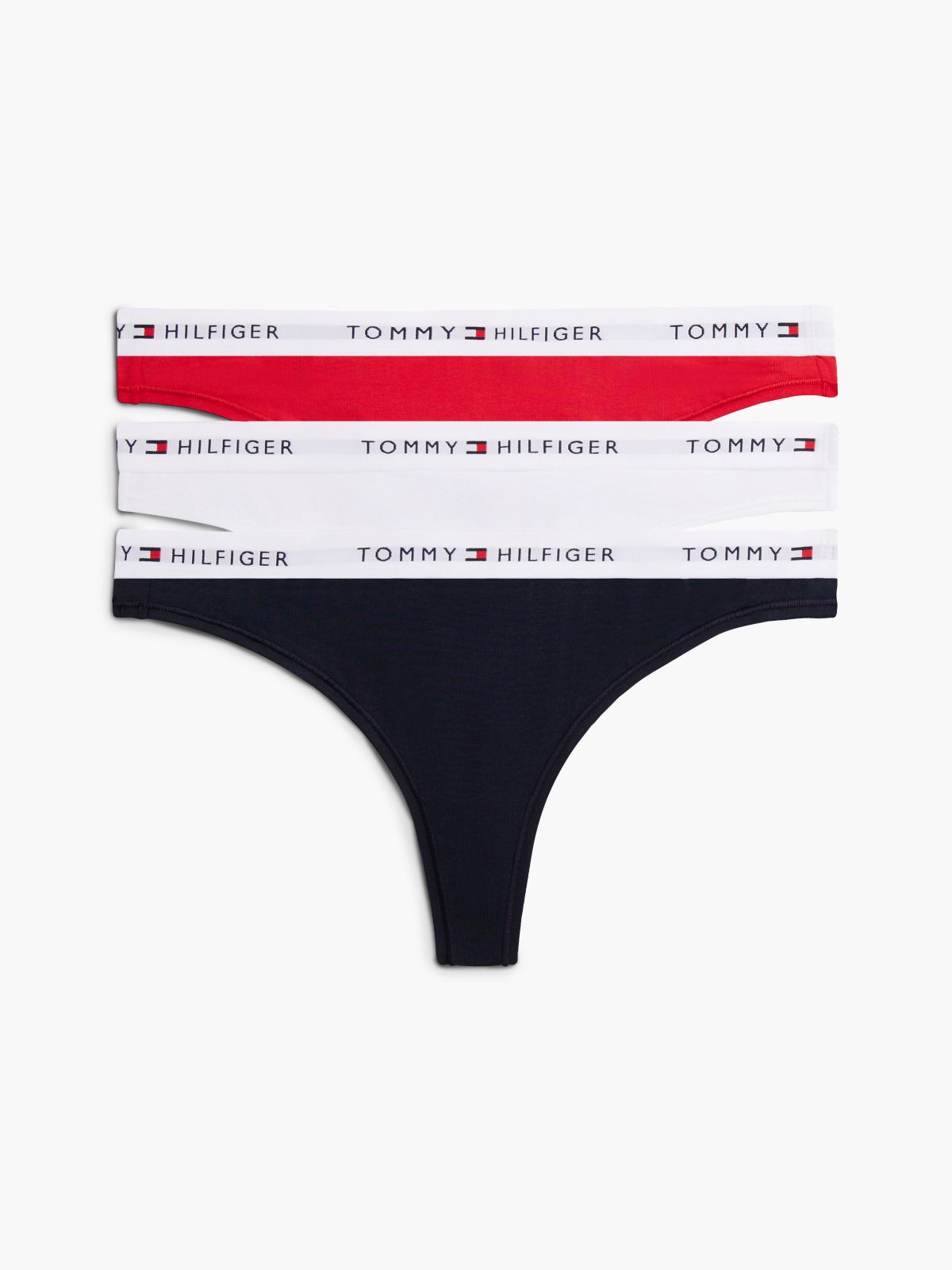 Essential 3-Pack Repeat Logo Waistband Thongs — White