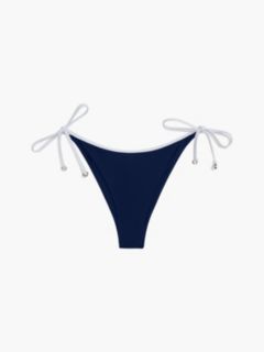 Essential Contrast Side Tie Bikini Bottoms — Blue 5