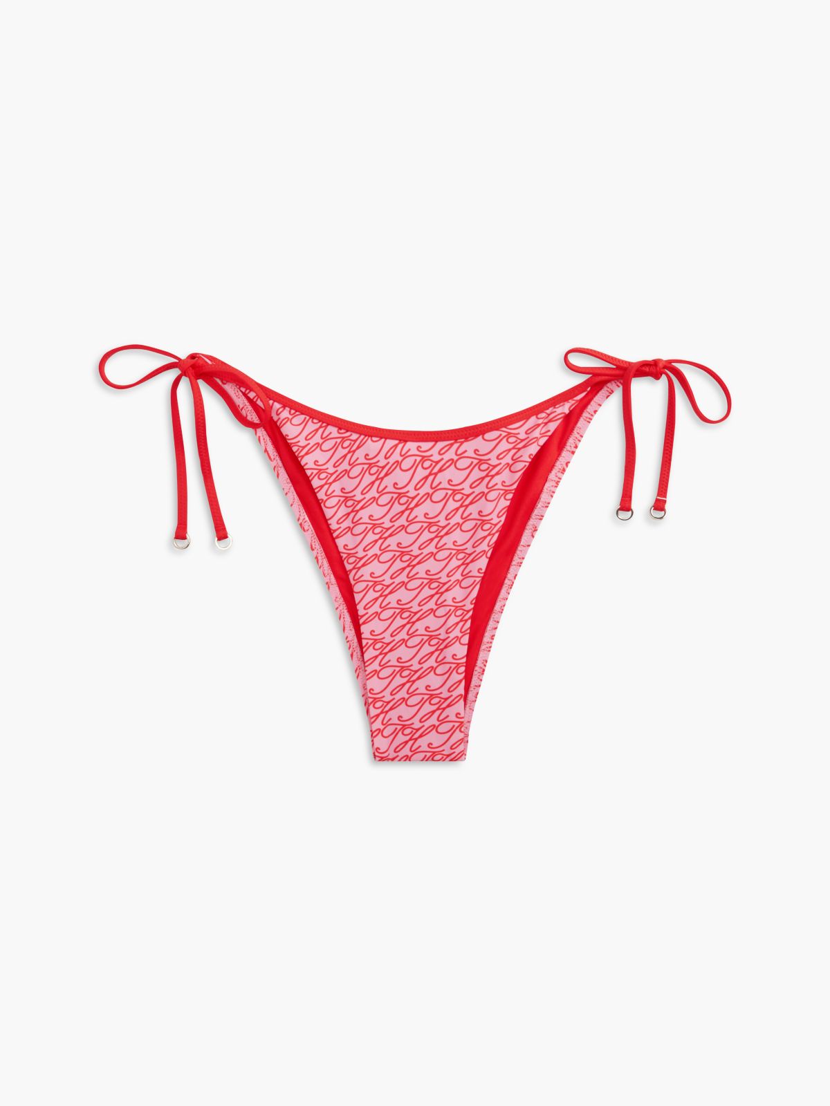Essential Print Side Tie Bikini Bottoms — Pink