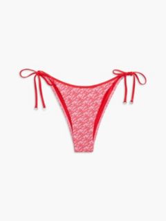 Essential Print Side Tie Bikini Bottoms — Pink 5