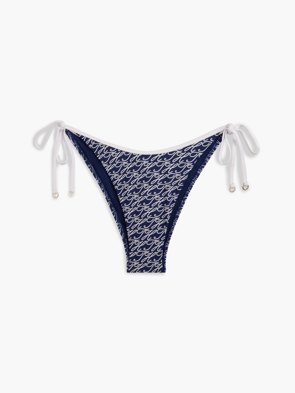 Essential Print Side Tie Bikini Bottoms — Blue