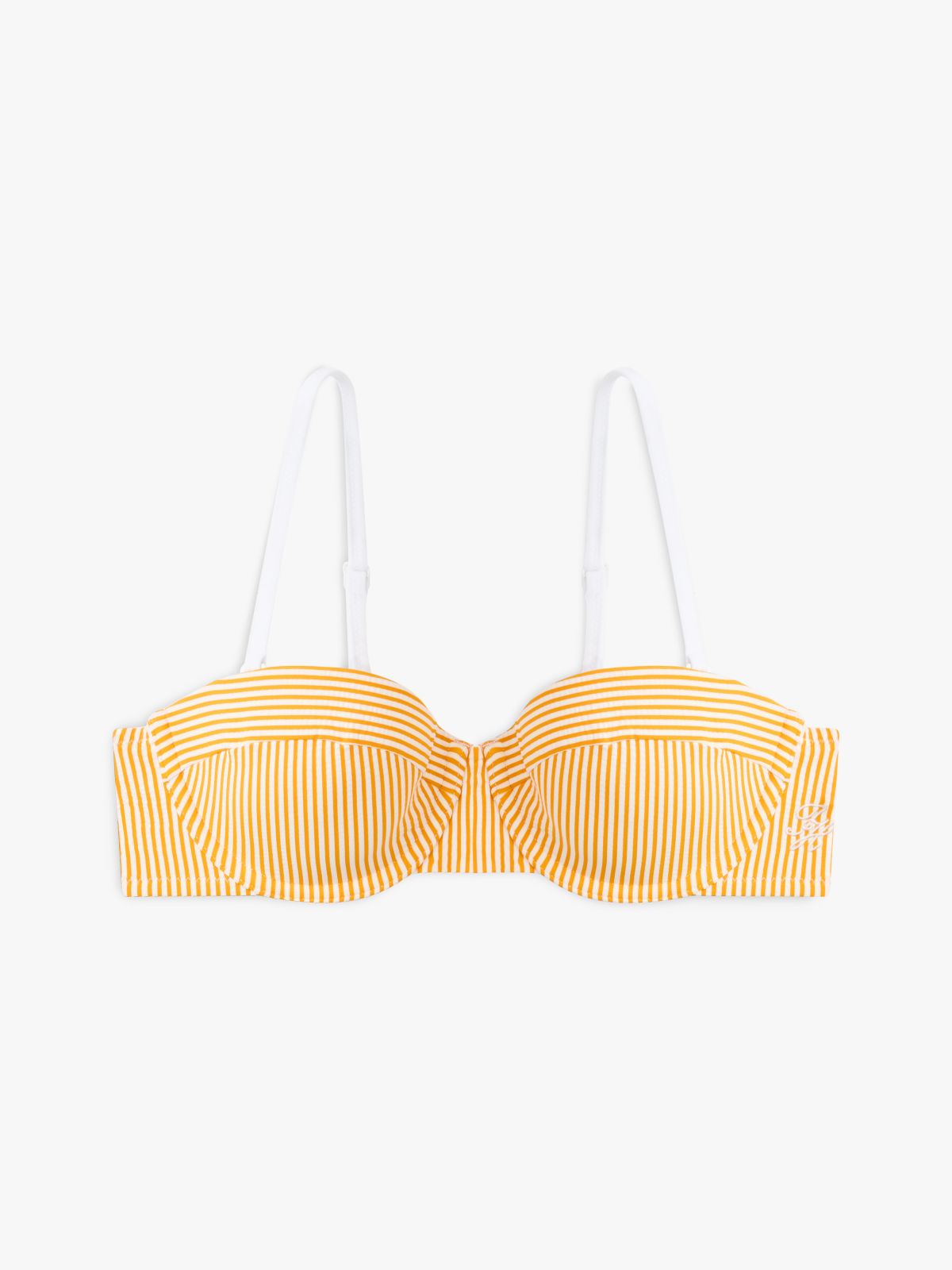 Essential Seersucker Balconette Bikini Top — White