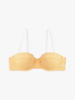 Essential Seersucker Balconette Bikini Top — White 5