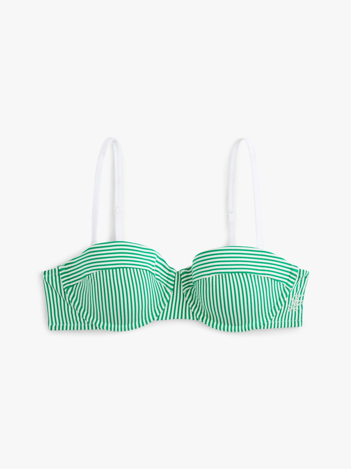 Essential Seersucker Balconette Bikini Top — White