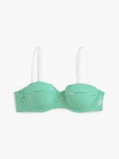 Essential Seersucker Balconette Bikini Top — White 5
