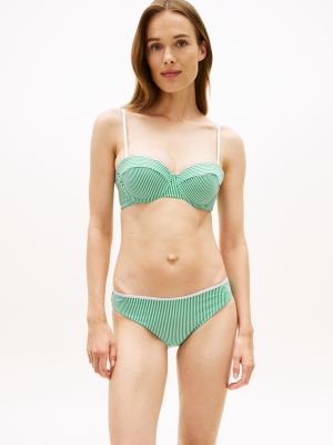 white essential seersucker balconette-bikinitop voor dames - tommy hilfiger