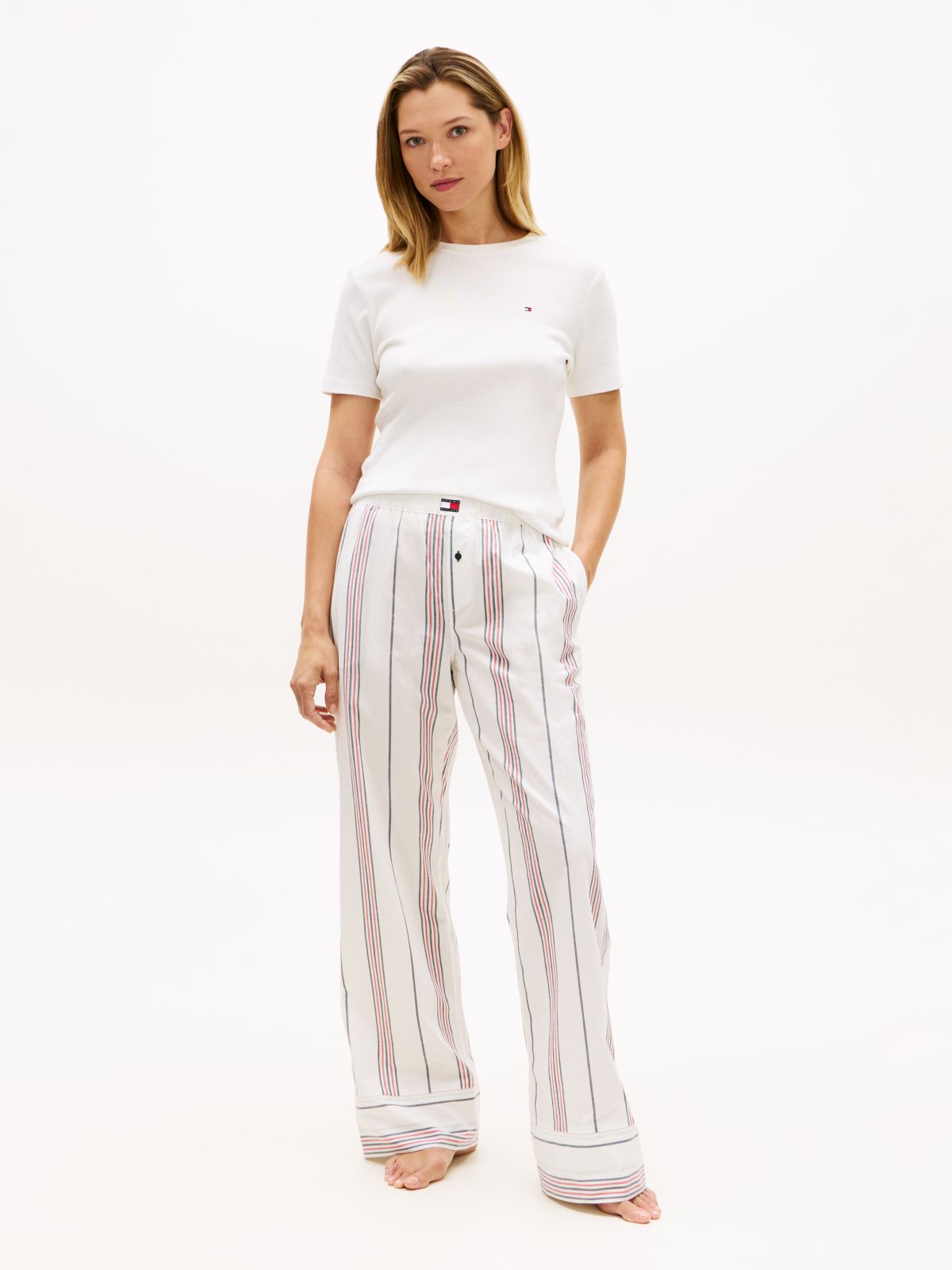 Heritage Stripe Poplin Pyjama Bottoms — Red