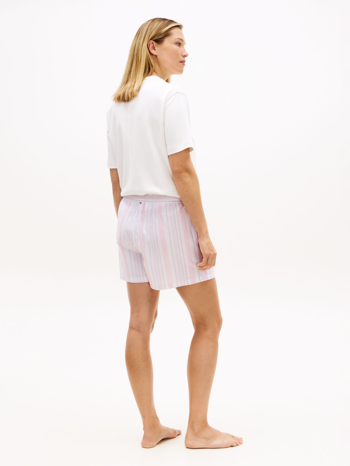 Heritage Stripe Poplin Pyjama Shorts — Pink