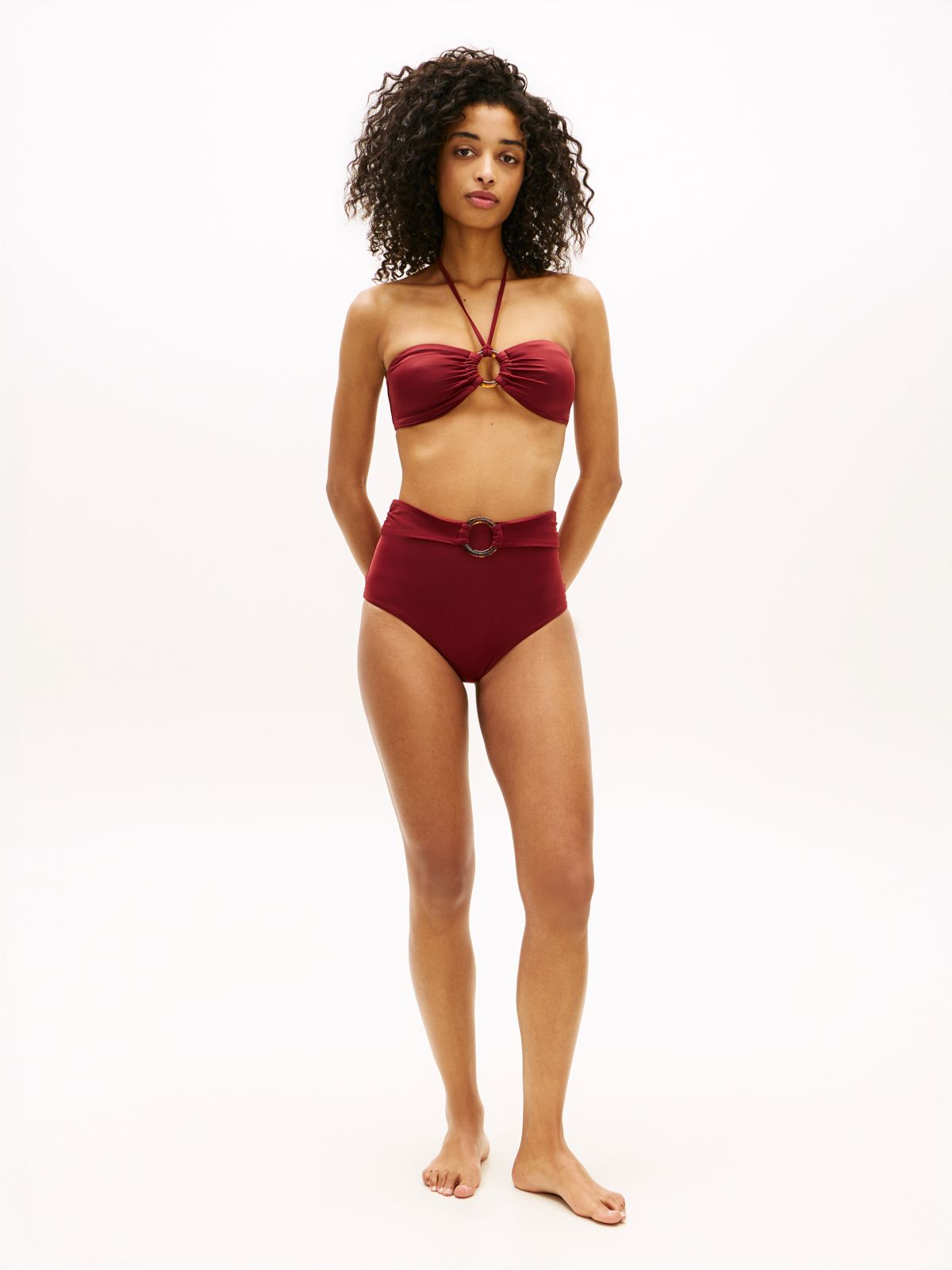 Ring High Rise Classic Bikini Bottoms — Red