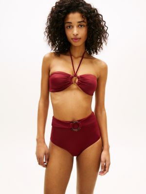 slip bikini a vita alta classici con anello red da donne tommy hilfiger