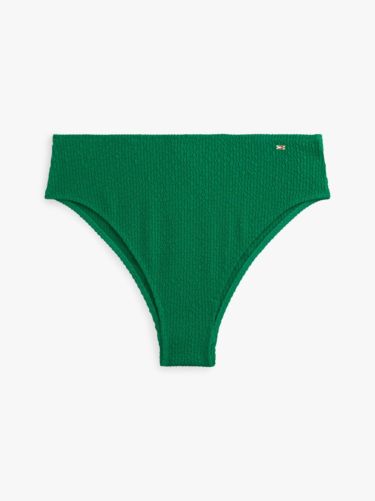 Crinkle High Rise Cheeky Bikini Bottoms — Green