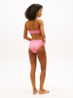 Crinkle High Rise Cheeky Bikini Bottoms — Pink 4