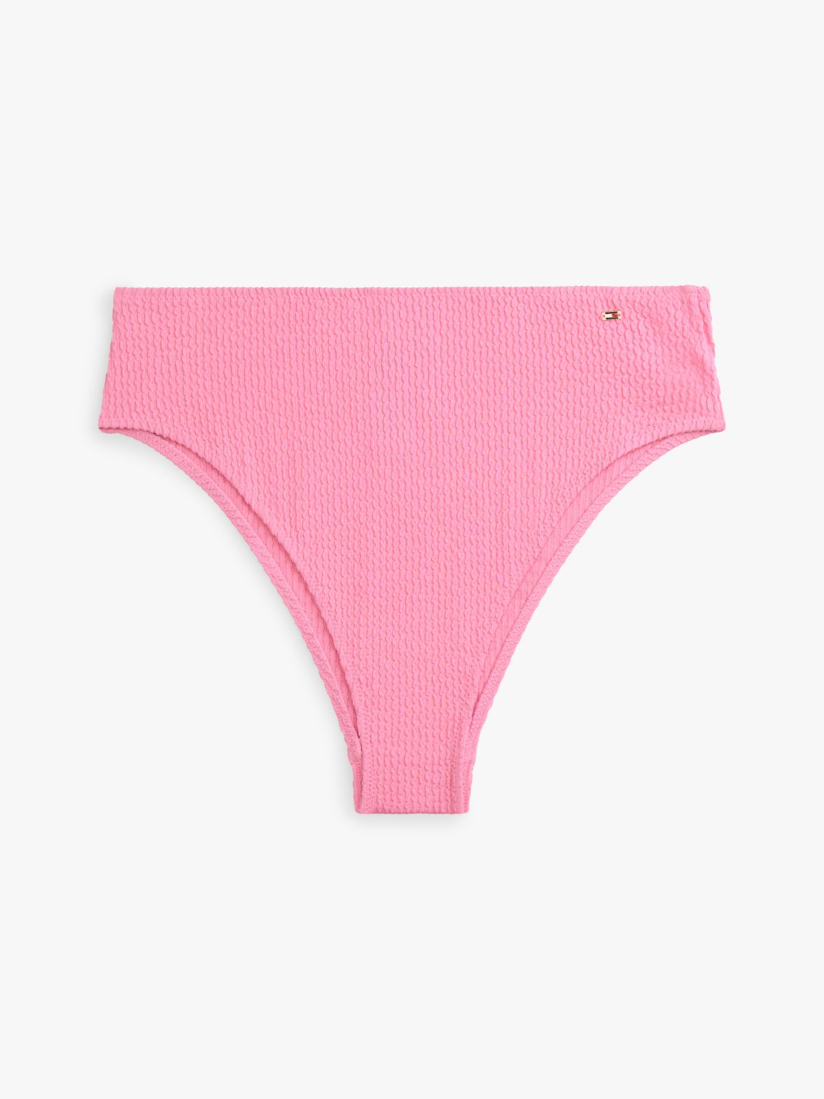 Crinkle High Rise Cheeky Bikini Bottoms — Pink
