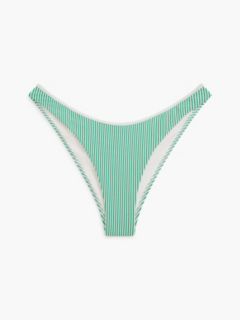 Essential Seersucker High-Cut Cheeky Bikini Bottoms — White 5