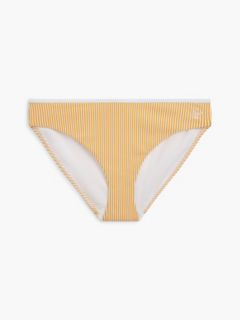 Essential Seersucker Logo Classic Bikini Bottoms — White 5
