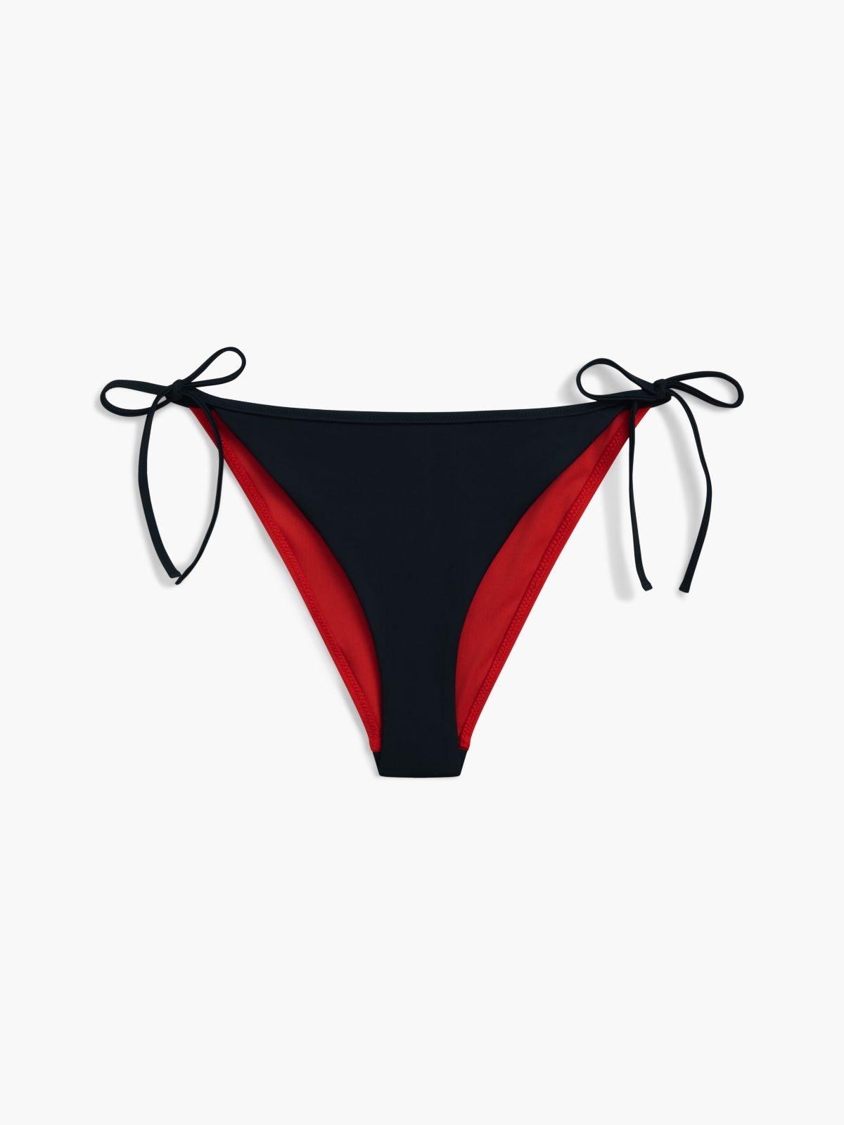 Colour-Blocked Side Tie Bikini Bottoms — Blue