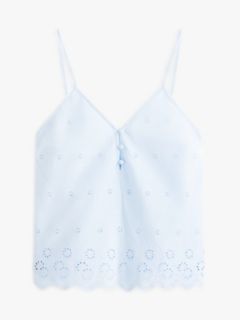 Essential Broderie Anglaise Cami Shorts Pyjama Set — Blue 5