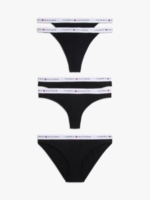 lot de 5 sous-vêtements essential black pour femmes tommy hilfiger