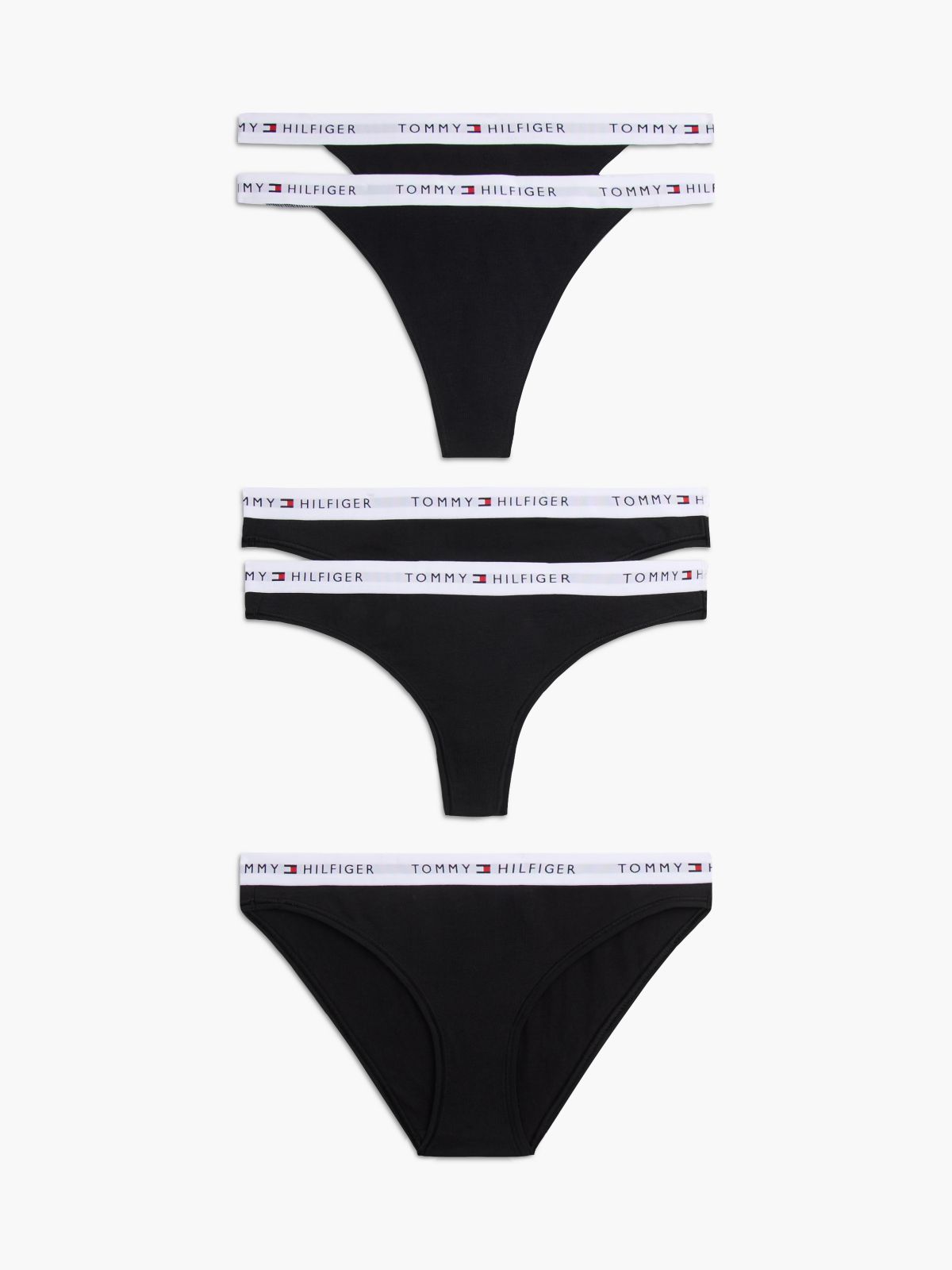 5-Pack Essential Logo Waistband Mixed Underwear — Black