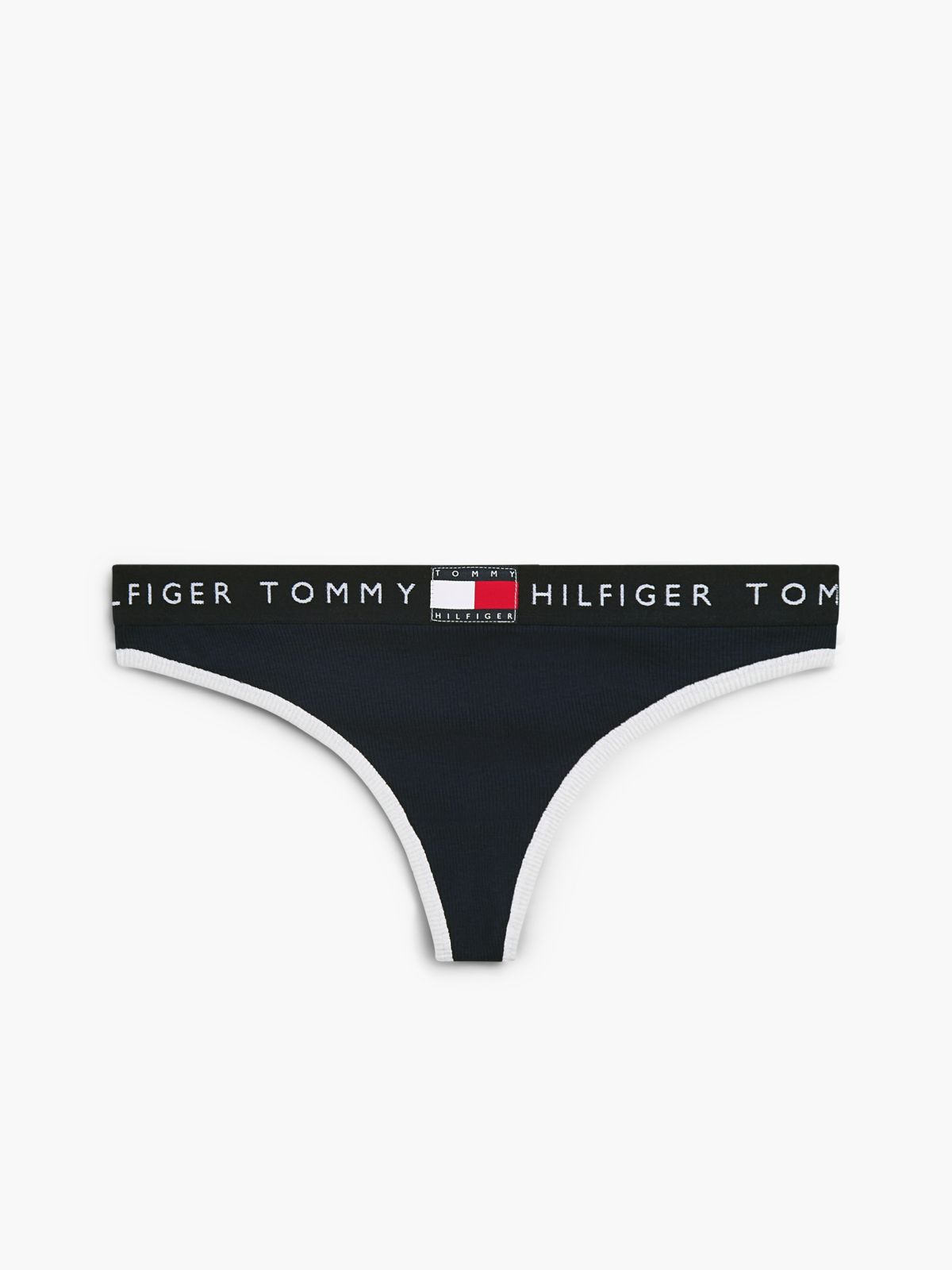 Heritage Logo Ribbed Thong — Blue