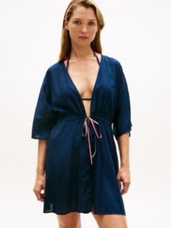Kaftan Mini Cover-Up Dress — Blue 3