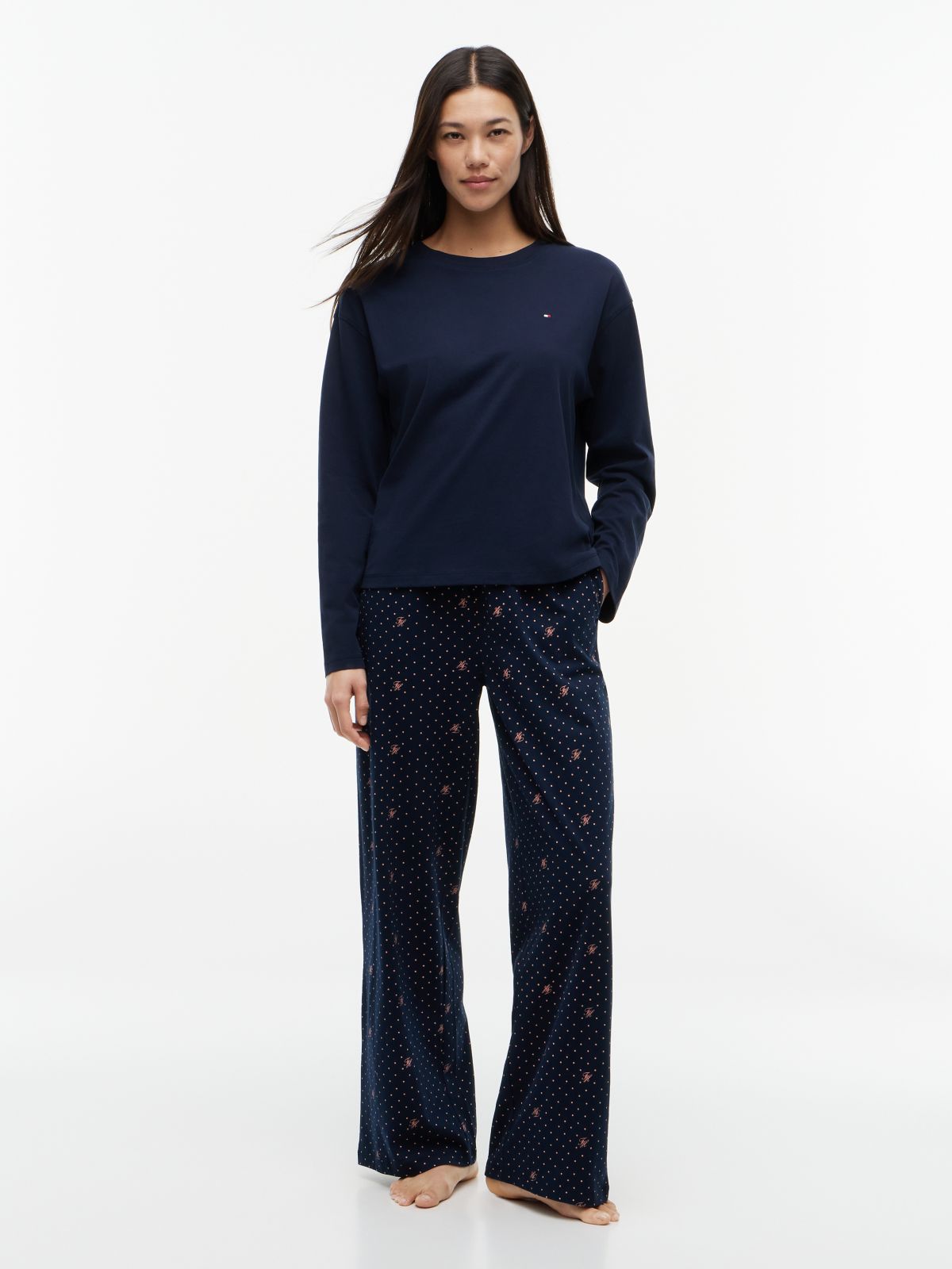 Essential Jersey Long Sleeve Pyjama Set — White