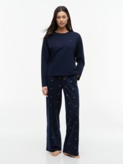Essential Jersey Long Sleeve Pyjama Set — White 1