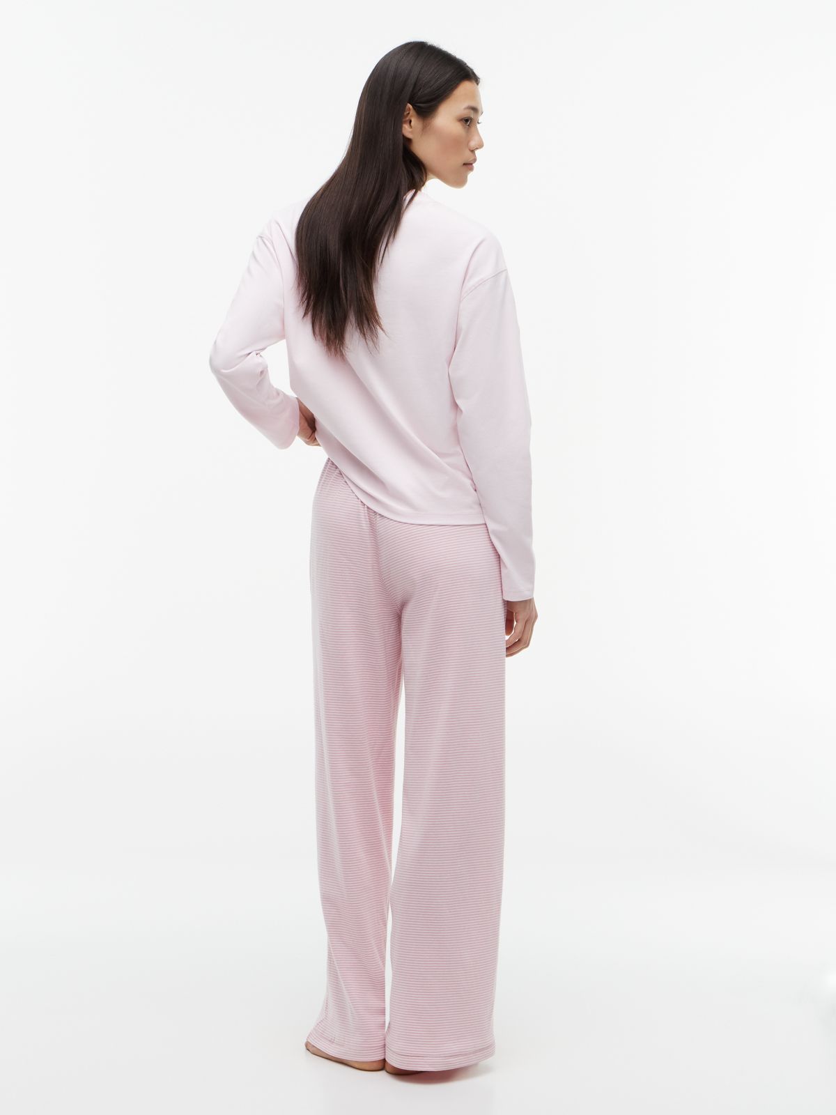 Essential Jersey Long Sleeve Pyjama Set — White