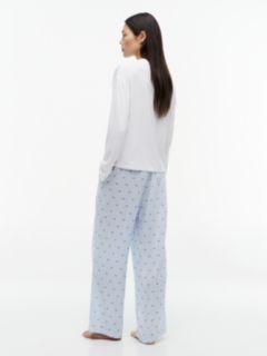 Essential Woven Long Sleeve Pyjama Set — White 4