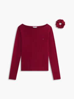 Essential Pointelle Pyjama Set And Scrunchie Gift Box — Red 6
