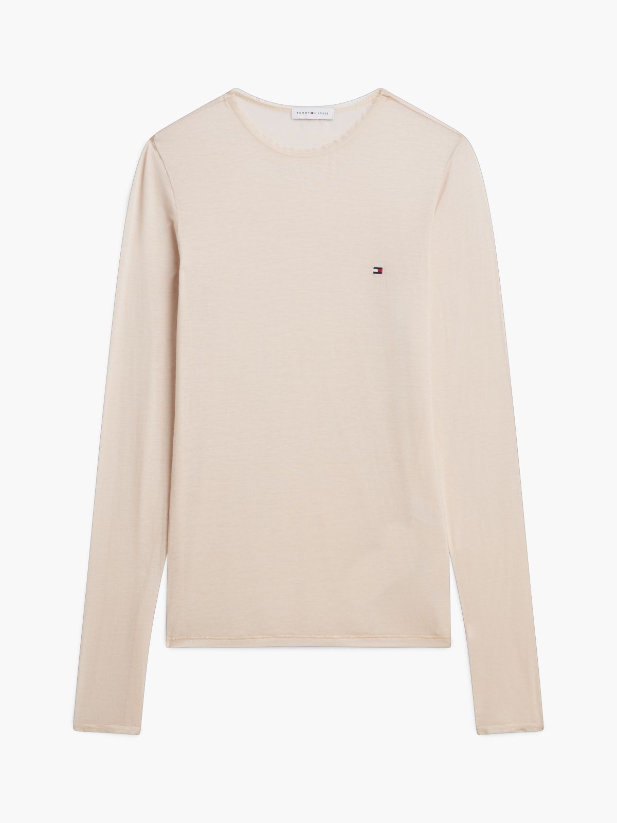 Lace Long Sleeve Lounge Top With Cashmere — Beige