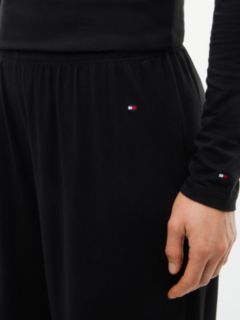 Lace Trim Relaxed Pyjama Bottoms — Black 3