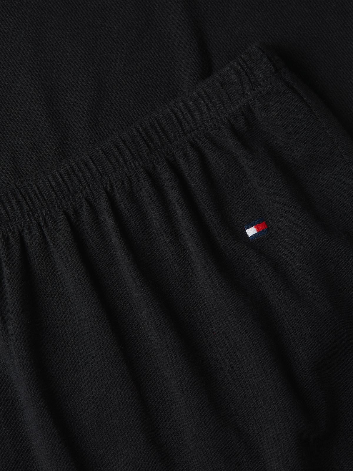 Lace Trim Relaxed Pyjama Bottoms — Black