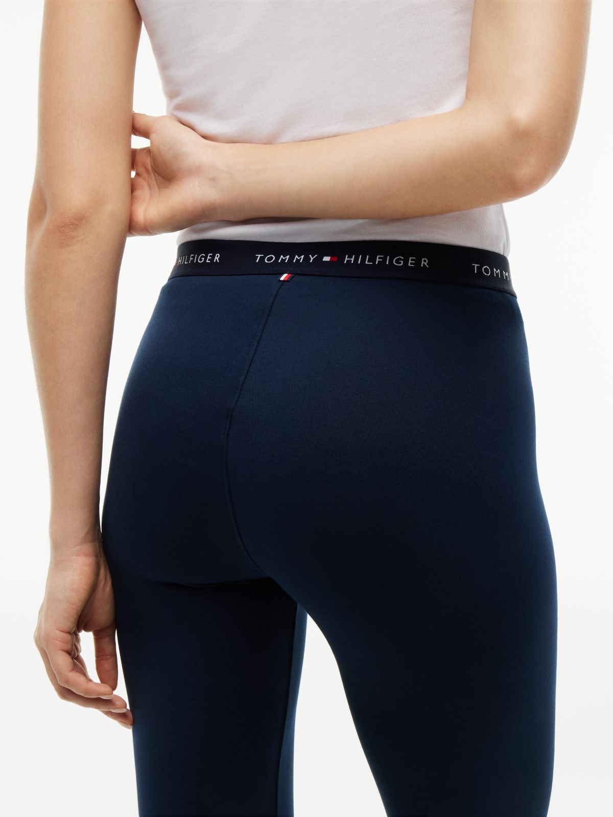 Essential Logo Waistband Relaxed Lounge Leggings — Blue