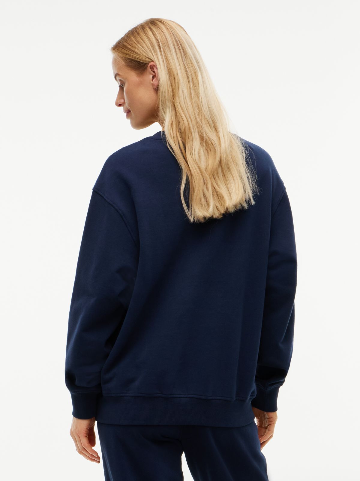 Essential Terry Relaxed Lounge Sweatshirt — Blue
