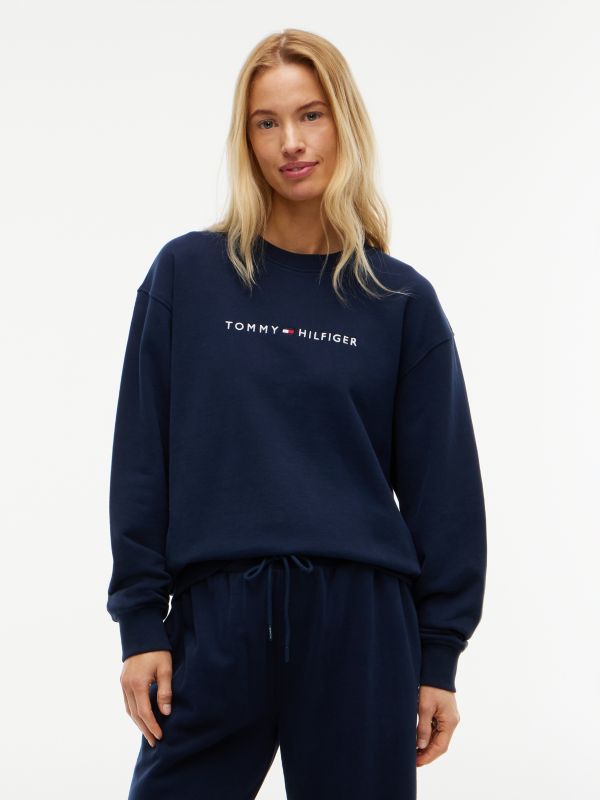 Essential Terry Relaxed Lounge Sweatshirt — Blue
