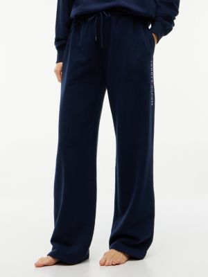 blue essential terry relaxed lounge joggers for women tommy hilfiger
