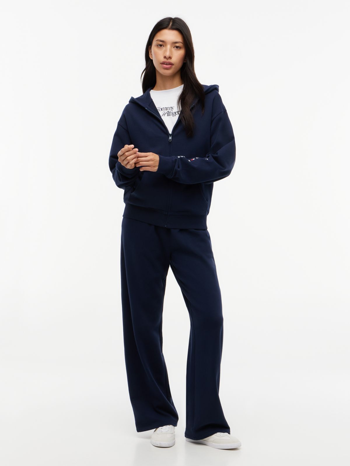 Essential Terry Relaxed Zip-Thru Lounge Hoody — Blue